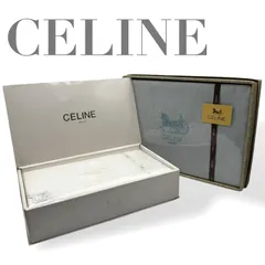 ☆★未使用品★CELINE　セリーヌ★ジャガードシーツ　２点セット　箱入り　西川製　綿100％　ホワイト　水色　現状品★　♯2304