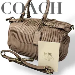 ☆★COACH コーチ★トートバッグ　ショルダーバッグ　2WAY　斜めがけ　レザー　ベージュ　ゴールド金具★　♯2108