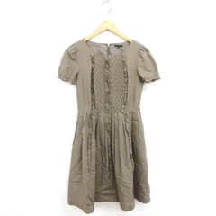 トゥービーシック TO BE CHIC ワンピース フレア ロング フリル プルオーバー 半袖 40 カーキ /TT11