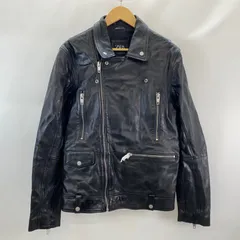 ZARA ザラ メンズ レザージャケット ダブルライダースジャケット ダブルブレスト仕様 サイズL 羊革 ラムレザー ブラック