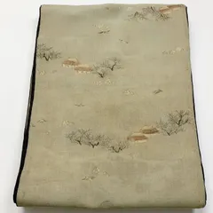 ［7338］袋帯 家屋文様 正絹 着物 アンティーク