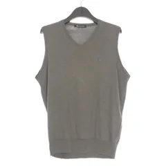 アクアスキュータム AQUASCUTUM 胸ワッペン Vネック コットンニットベスト ジレ M ダークグレー 9763405-98 国内正規