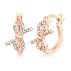 ACCE FANJI ピアス レディース 10.5mm フープ ピアス シルバー925 真金メッキ ギフトボックス付き 金属アレルギー対応 両耳 3Aジルコニアピアス 誕生日 記念日 プレゼント シルバー/ローズゴールド