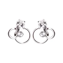 LOKUMI ピアス 金属アレルギー対応 日本製 サークル ビジュー レディース シンプル シルバー K24 ゴールド ピンクゴールド 小さい 小ぶり レディース プチ スタッド 人気 オフィス ギフト プレゼント ニッケルフリー cu-18 (シルバー)