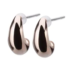 LOKUMI ピアス サージカルステンレス316L 金属アレルギー対応 日本製 SUS316L ドロップ ハーフラウンド レディース シルバー K24 ゴールド ピンクゴールド シンプル 小さめ 小ぶり ステンレス 316L 人気 ニッケルフリー フープ スタ