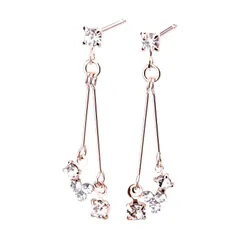 LOKUMI ピアス 金属アレルギー対応 日本製 ビジュー スイング スタッド シルバー K24 ゴールド ピンクゴールド ブーケ レディース シンプル クリスタル 小ぶり 人気 オフィス ギフト プレゼント ニッケルフリー cu-42 (ピンクゴールド)