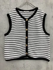 ZARA ザラ 5039/361/044 ノースリーブ ウエストコート トップス ベスト sizeM/白×黒 ■◆ レディース