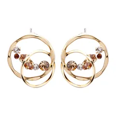 LOKUMI ピアス 日本製 プレシオサ クリスタル 金属アレルギー対応 サークル ビジュー ビジューピアス 大振り 大きめ レディース シンプル 人気 スタッド ニッケルフリー ギフト プレゼント tp-89 (K24ゴールド)