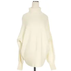 アンブルネージュ Ambre Neige バックスリット タートルネック ニット セーター 長袖 F ホワイト 白 AN960025BW 