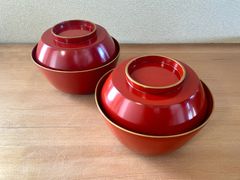 輪島塗 蓋付椀 お椀 2客 木製漆器《未使用品》 - メルカリ