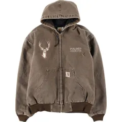 古着 カーハート Carhartt トナカイ柄 中綿入り アクティブジャケット ダックフルジップパーカー メンズXL相当/eaa619627