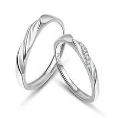 [FANCIME] ペアリング レディース メンズ [恋のハートビート] 婚約 指輪 2個セット ジルコニア シルバー S925 カップル 婚約指輪 お揃い 記念日 おそろい プレゼント ギフトラッピング付き