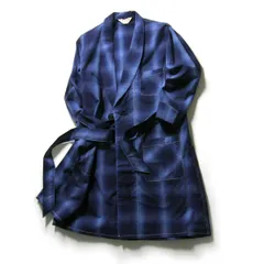 【新品】 TOWNCRAFT ／ タウンクラフト　OMBRE GOWN ガウン 日本製 アウター 羽織り 細番手 上質シャツ生地 シャツ ジャケット 国産 オンブレチェック ナイトウェア チェック 青 ブルー ｜ オールシーズンのサムネイル