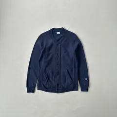 Champion リバースウィーブ 単色タグ スウェット ジップ スナップカーディガン ネイビー M