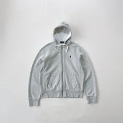 00s ポロラルフローレン ジップパーカー ポニー刺繍ロゴ　グレー M