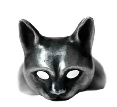 [uz alotfactory] 猫 指輪 ブラック 8号 シンプル 可愛い レディース メンズ ユニセックス 黒 地雷 ファッション [並行輸入品]