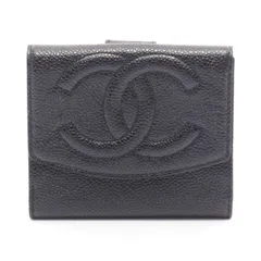 シャネル CHANEL Wホック財布 ココマーク ブラック レザー ココマーク Wホック財布 レディース Used A