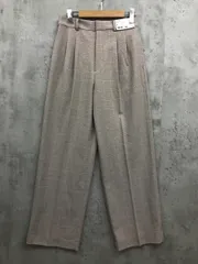 新品 UNIQLO ユニクロ 221-457376 チェック タックワイド パンツ sizeM/Beige ■■ レディース