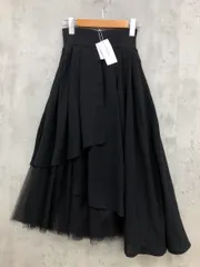 新品 CLEAR BASIC クリアベーシック チュールドッキングアシンメトリー スカート sizeXS/黒 ■■ レディース