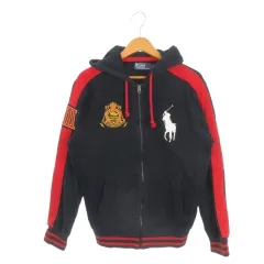 ポロ バイ ラルフローレン Polo by Ralph Lauren ジップパーカー スウェット 裏起毛 ビッグポニー エンブレム 刺繍 S 紺 ネイビー 長袖 /AH39 ■GY99