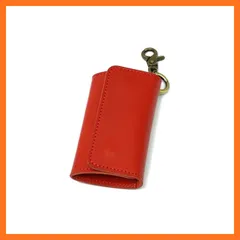 【新品】 真朱(しんしゅ) 栃木レザー 日本製 キーケース 鍵ケース カラビナ付き 三つ折り メンズ レディース カード入れ スマートキーケース スマートキー対応 本革 ヌメ革 牛革 皮 5連 5本 キーリング とちぎれざー キーホルダー 鍵入れ 車 人気 1