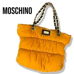 MOSCHINO モスキーノ イエロー レディース バッグ パデッド トートバッグ キルティング チェーン ロゴ ハンドバッグ チェーンバッグ 0052TYのサムネイル