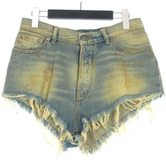 メゾンマルジェラ Maison Margiela 22SS ダメージ加工 デニムショートパンツ ショーツ 40 インディゴ S51MU0033 国内正規