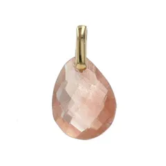 K18YG イエローゴールド ネックレストップ サンストーン 一粒 雫 ドロップ 【新品仕上済】【af】【中古】