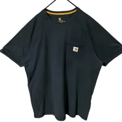 XL カーハート ポケT ワンポイント シンプル ワーク ストリート オーバーサイズ  ブラック 黒 Tシャツ レディース ユニセックス メンズ 古着 半袖 CHM