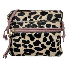 GIANNICHIARINI(ジャンニキャリーニ/ジャンニキアリーニ) ショルダーバッグ - ベージュ×黒×ピンク 豹柄 レザー