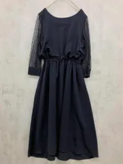 apart by lowrys アパートバイローリーズ AP270948TK ドットチュール ワンピース sizeM/濃紺 ■■ レディース