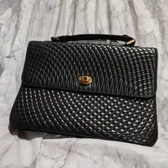 BALLY キルティング レザー バッグ ブラック 本革 ゴールド金具