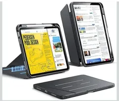 ★ESR iPad A16 ケース 第11世代 / 第10世代 対応 縦横対応スタンド 多角度調整 安定スタンド ペン収納 耐衝撃 全面保護 オートスリープ 11インチ/10.9インチ Flipシリーズ ブラック