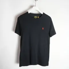 正規 POLO Ralph Lauren ポロ ラルフローレン CUSTOM SLIM FIT 胸 ポニー 刺繍 半袖 クルーネック Tシャツ 黒 ブラック S 1434Q★2