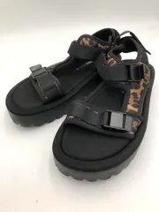 ZARA ザラ レオパード スポーツ サンダル size39/黒 ■◆ レディース