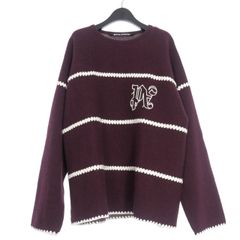 パームエンジェルス PALM ANGELS 23AW PA MONOGRAM STRIPED SWEATER ニット セーター M ボルドー PMHE23-154 国内正規