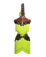 新品未使用 新作 ラテンドレス ラテンワンピース ダンス衣装 グリーン オーダーメイド ダンスウェア ラテンダンス 舞台 発表会 ダンス衣装 社交ダンス