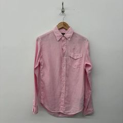 ラルフローレン ピンク リネン シャツ メンズ S