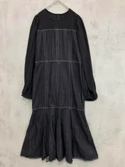 A de アードアーヴェヴェ A de A1EJP-55090 シフォンドッキングデニムマーメイド ワンピース sizeM/黒系 ■■ レディース