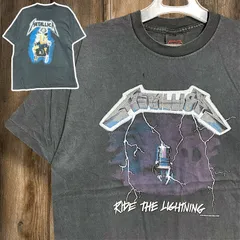 バンド Tシャツ メタリカ METALLICA RIDE THE LIGHTNING ライトニング 黒 USA製ロック ライブ ツアー シングルステッチ 古着 ビンテージ used vintage  p10/のサムネイル