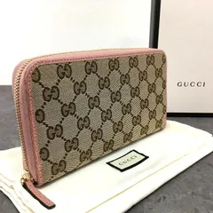 22 送料込み！ 極美品 GUCCI ジップウォレット 363423 GGキャンバス ピンク