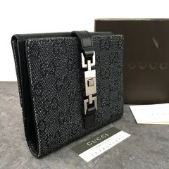 39 送料込み！ 美品 GUCCI コンパクト財布 05474 ジャッキー デニム ブラック