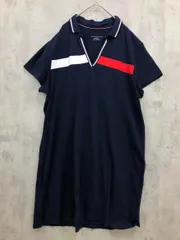 TOMMY HILFIGER トミーヒルフィガー RM87698155 ポロシャツ 半袖 ワンピース sizeXXL/紺 ■◆ レディース
