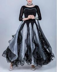 12未使用級 プリマブティック 刺繍シフォンフリル 社交ダンス