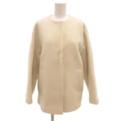 グリーンレーベルリラクシング ユナイテッドアローズ green label relaxing ノーカラーコート  ミドル 36 ベージュ 長袖 無地 /KR ■ECF003