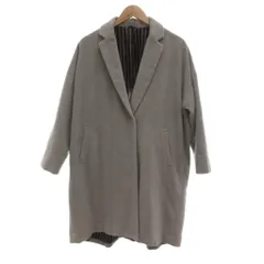 コムサイズム COMME CA ISM チェスターコート ロング M グレー 無地 長袖 ワイドラペル /KR ■ECF003