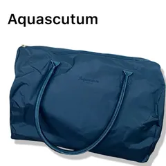 Aquascutum アクアスキュータム ブラック レディース バッグ ボストンバッグ 旅行用バッグ 大容量 シンプル ロゴ 刺繍 クラブチェック 美品 053TYのサムネイル