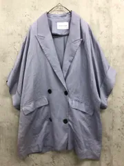 ADAM ET ROPE' アダムエロペ GAV-04070-A 半袖 ダブル テーラード ジャケット sizeF/ブルー系 ■◆ レディース