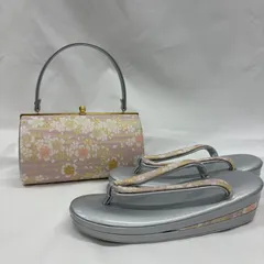 【未使用・LLサイズ】草履バッグセット　桜柄 シルバー 　振袖 成人式 フォーマル　箱付き（T-⑫）