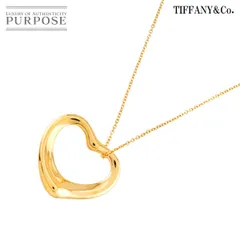 ティファニー TIFFANY&Co. オープンハート 幅22.4mm ネックレス 40cm K18 YG イエローゴールド 750 Open Heart Necklace 90313778